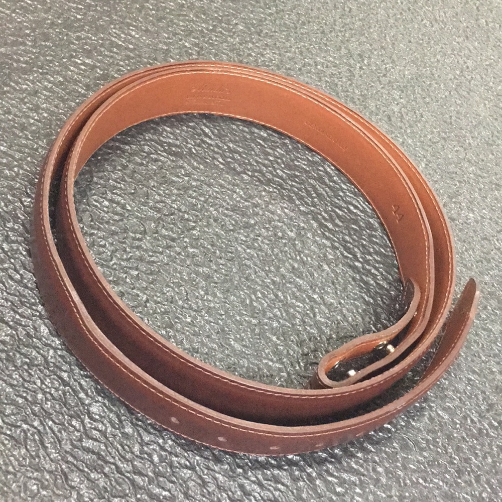 Handcrafted Calfskin NEW Maida's Luxury Mens/Unisex Brown Leather Belt - Size 44 - Picture 7 of 16